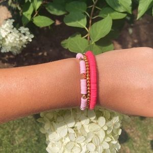 Hot pink beaded bracelet